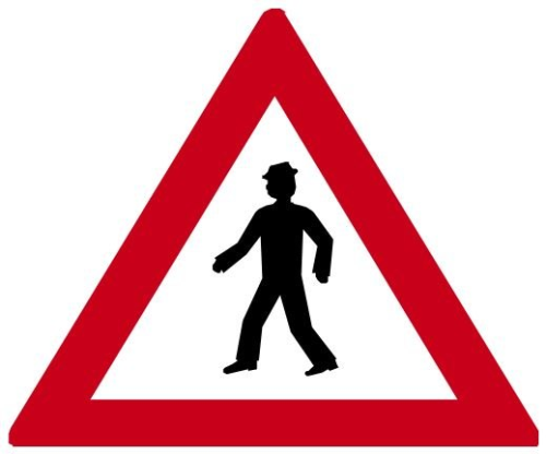 Dopravn znaka: A 12a Chodci