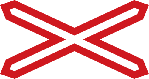 Dopravn� zna�ka: A 32a V�stra�n� k�� pro �elezni�n� p�ejezd jednokolejn�