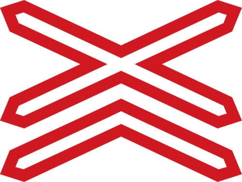 Dopravn� zna�ka: A 32b V�stra�n� k�� pro �elezni�n� p�ejezd v�cekolejn�