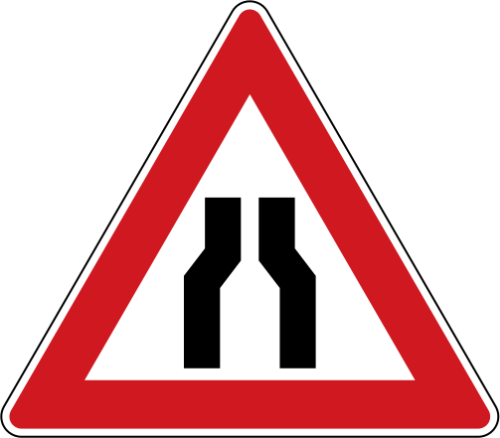 Dopravn znaka: A 6a Zen vozovka (z obou stran)