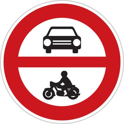 Dopravn znaka: B 11 Zkaz vjezdu vech motorovch vozidel