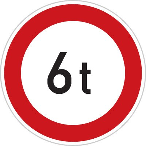 Dopravn� zna�ka: B 13 Z�kaz vjezdu vozidel, jejich� okam�it� hmotnost p�esahuje vyzna�enou mez