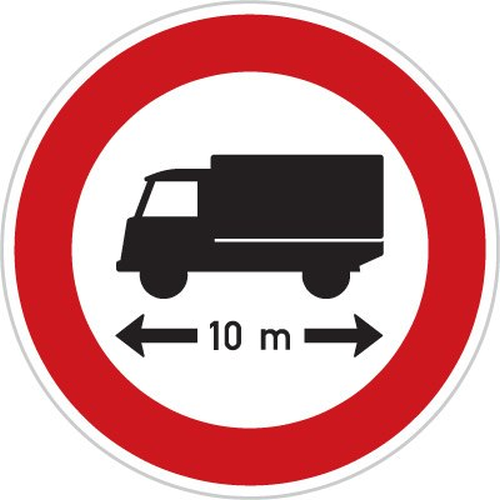 Dopravn znaka: B 17 Zkaz vjezdu vozidel nebo souprav vozidel, jejich dlka pesahuje vyznaenou mez