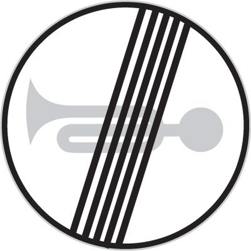 Dopravn� zna�ka: B 23b Konec z�kazu zvukov�ch v�stra�n�ch znamen�