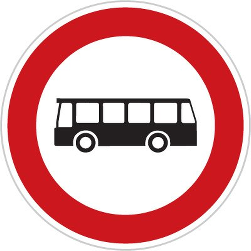Dopravn znaka: B 5 Zkaz vjezdu autobus