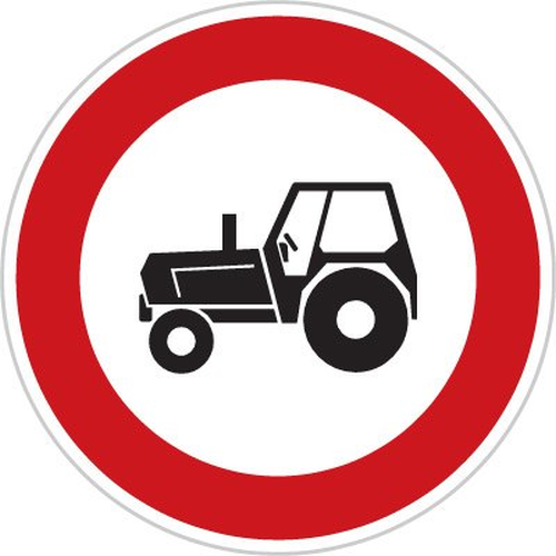 Dopravn znaka: B 6 Zkaz vjezdu traktor