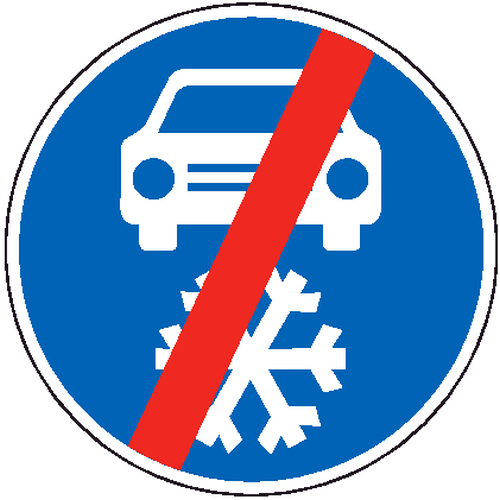 Dopravn znaka: C 15b Zimn vbava  konec