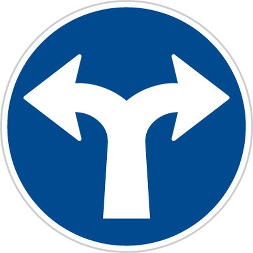 Dopravn znaka: C 2f Pikzan smr jzdy vpravo a vlevo