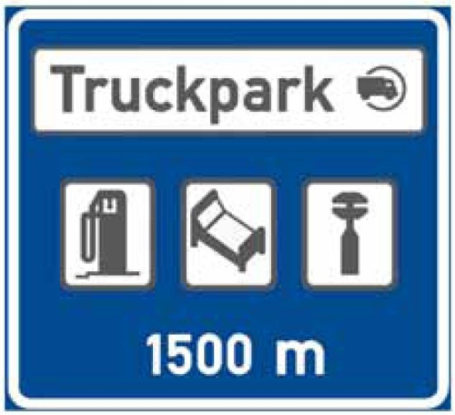 Dopravn� zna�ka: IJ 17b N�v�st p�ed truckparkem