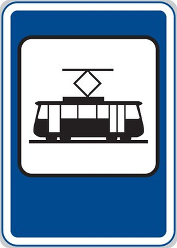 Dopravn znaka: IJ 4d Zastvka tramvaje
