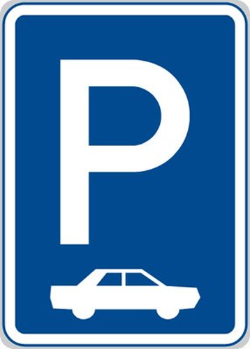 Dopravn znaka: IP 11b Parkovit (kolm nebo ikm stn)