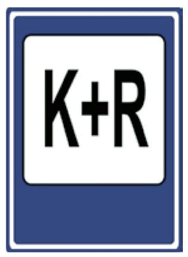 Dopravn znaka: IP 13e Parkovit K + R