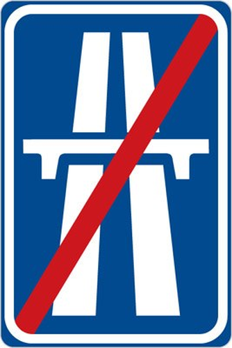 Dopravn� zna�ka: IP 14b Konec d�lnice