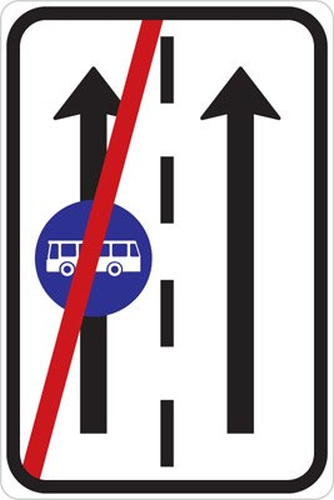 Dopravn� zna�ka: IP 20b Konec vyhrazen�ho j�zdn�ho pruhu