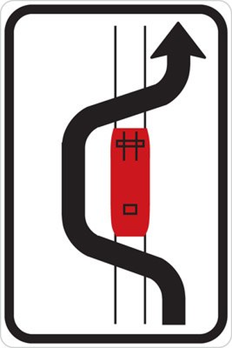 Dopravn� zna�ka: IP 23a Obj�d�n� tramvaje