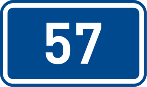 Dopravn� zna�ka: IS 16c ��slo silnice (Silnice I. t��dy)