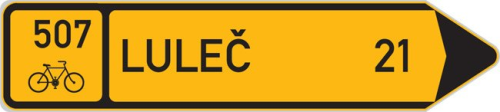 Dopravn znaka: IS 19c Smrov tabule pro cyklisty (s jednm clem)