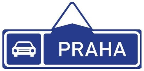 Dopravn� zna�ka: IS 2a Sm�rov� tabule pro p��jezd k silnici pro motorov� vozidla (p��mo)