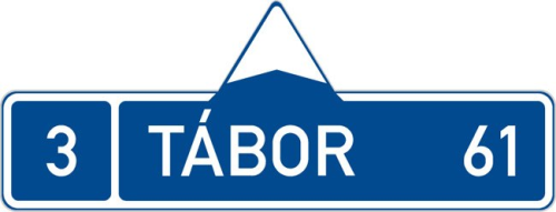 Dopravn� zna�ka: IS 3a Sm�rov� tabule (s jedn�m c�lem)