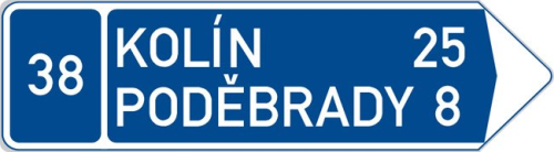 Dopravn� zna�ka: IS 3d Sm�rov� tabule (s dv�ma c�li)