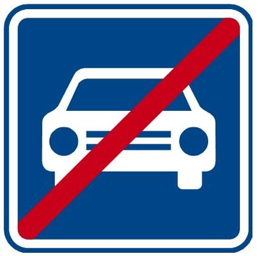 Dopravn� zna�ka: IZ 2b Konec silnice pro motorov� vozidla