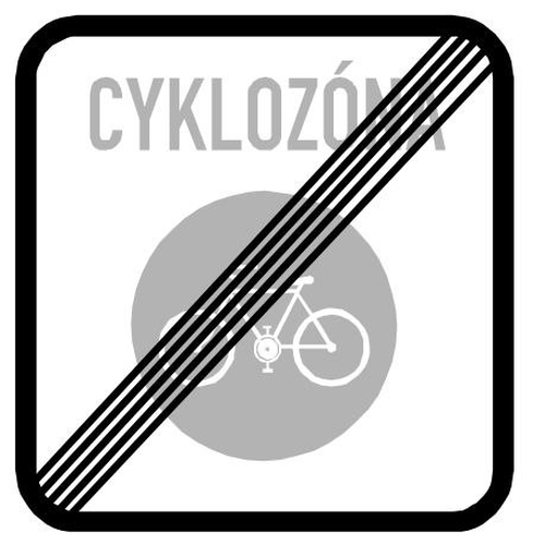 Dopravn znaka: IZ 9b Konec zny pro cyklisty