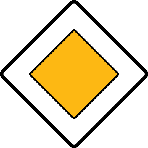 Dopravn� zna�ka: P 2 Hlavn� pozemn� komunikace