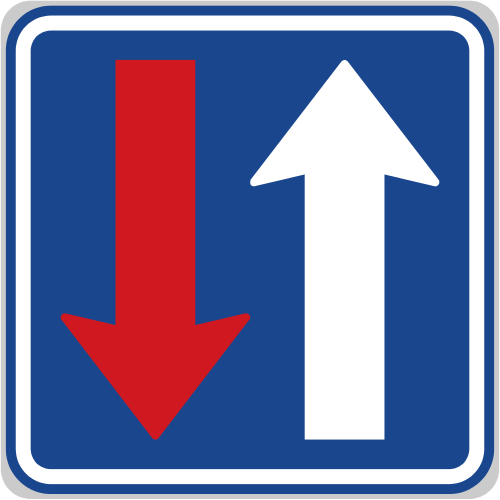 Dopravn znaka: P 8 Pednost ped protijedoucmi vozidly