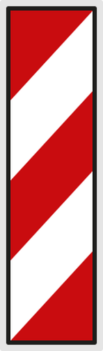 Dopravn� zna�ka: Z 4a Sm�rovac� deska se �ikm�mi pruhy se sklonem vlevo