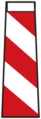 Dopravn znaka: Z 5b Vodic deska prav se ikmmi pruhy se sklonem vpravo