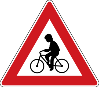Dopravn znaka: A 19 Cyklist