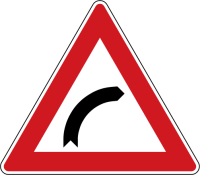 Dopravn znaka: A 1a Zatka vpravo