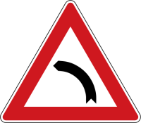 Dopravn znaka: A 1b Zatka vlevo