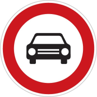 Dopravní značka: B 3a Zákaz vjezdu všech motorových vozidel s výjimkou motocyklů bez postranního vozíku