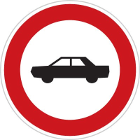 Dopravní značka: B 3b Zákaz vjezdu osobních automobilů