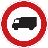 Dopravní značka: B 4 Zákaz vjezdu nákladních automobilů