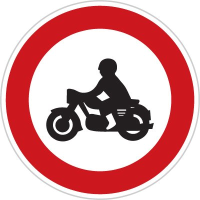 Dopravn znaka: B 7 Zkaz vjezdu motocykl
