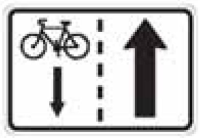 Dopravn znaka: E 12a Jzda cyklist v protismru