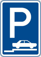 Dopravní značka: IP 11d Parkoviště (stání na chodníku kolmé nebo šikmé)