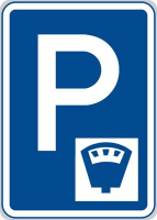 Dopravní značka: IP 13c Parkoviště s parkovacím automatem