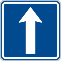 Dopravní značka: IP 4b Jednosměrný provoz.