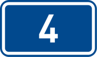 Dopravn znaka: IS 16b slo silnice (Silnice I. tdy)