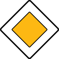 Dopravní značka: P 2 Hlavní pozemní komunikace