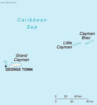 Foto: Kajmanské ostrovy-politická mapa