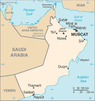 Foto: Omán-politická mapa
