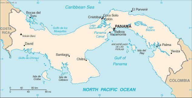 Foto: Panama-politická mapa