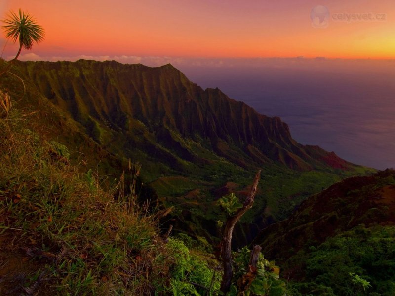 Foto: The Kalalau Valley At Sunset, Kauai