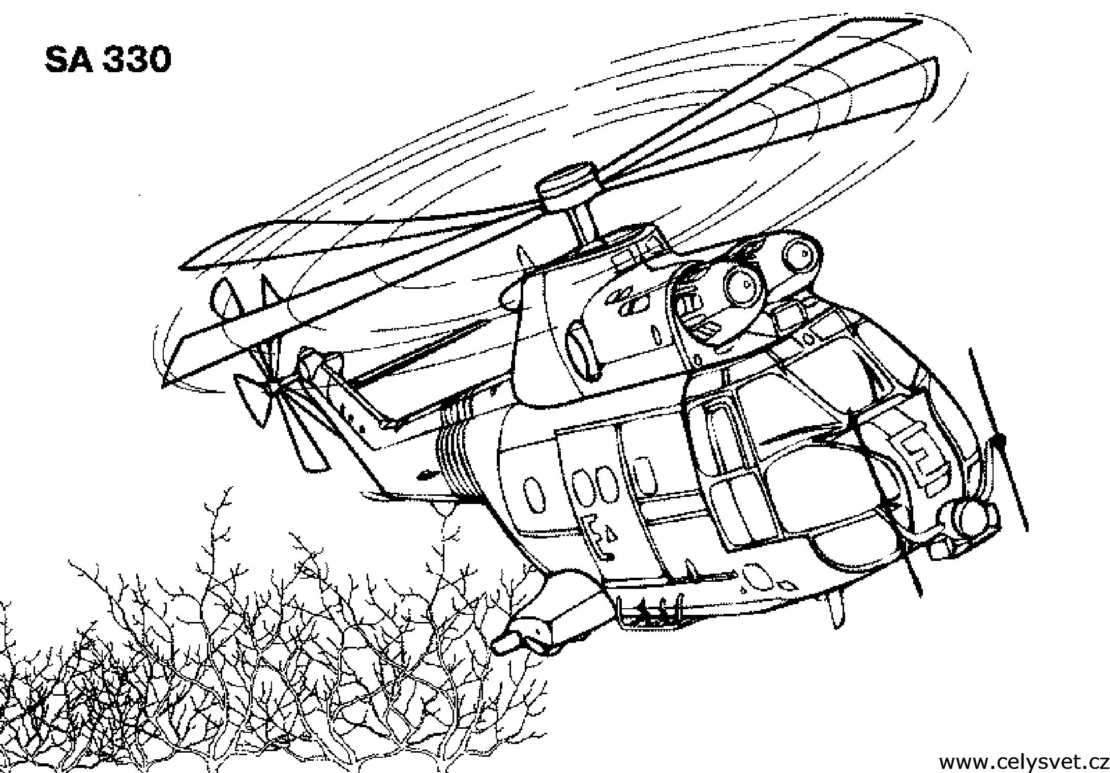 Omalovánka: Technika: Vrtulníky